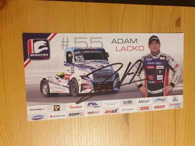 autogram Adam Lacko, český závodní jezdec a mistr Evropy tahačů