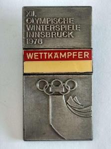 Odznak účastník sportovec olympijských her Innsbruck 1976 SLEVA
