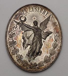 Velká Oválná Medaile 1894 - Národopisná Výstava Hradec Králové TOP!