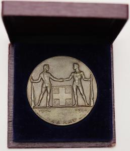 AE Medaile 1924 - 100 let Střeleckého Spolku Aarau v Etui!