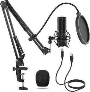 Kondenzátorový mikrofon TONOR Q9  s nastavitelným ramenem/ Od1Kč |001|