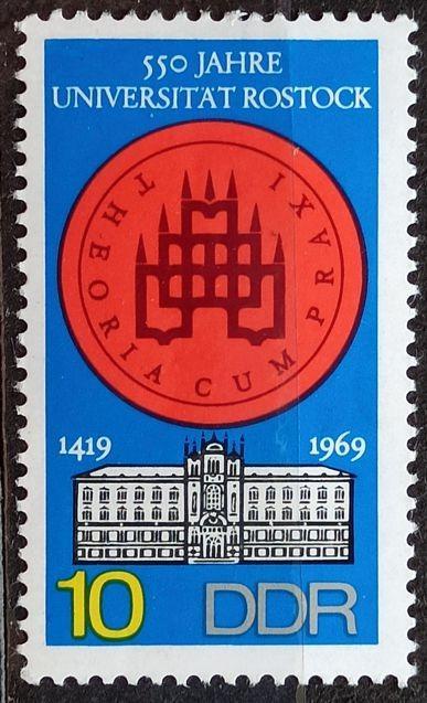 DDR: MiNr.1519 Rostock University Seal and Building 10pf ** 1969 - Známky Německo