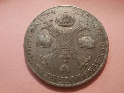 1 Tolar křížový 1794 M - Milán , František I., VZÁCNĚJŠÍ , SUPER STAV!