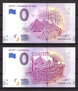 0 Euro Souvenir 2019,Egypt, sada stejných čísel 4630!