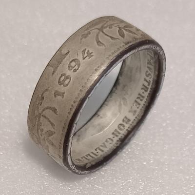 Prsten ze stříbrné mince 1 Korona 1894 J. Ferencz velikost č.55-56(01)