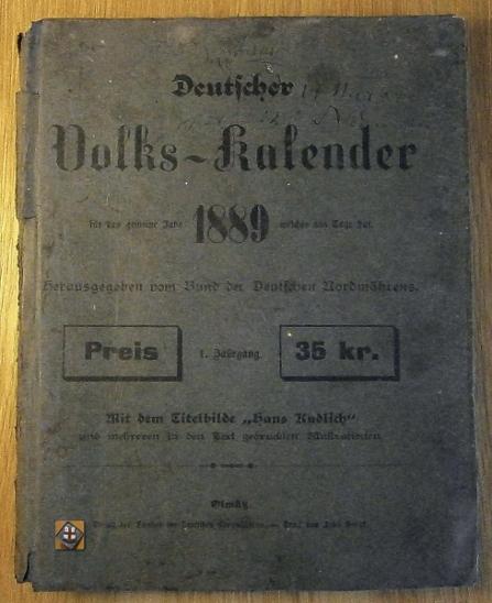 Deutscher Volks-kalender 1889, Herausgegeben vom Bund der Deutschen.. - Knihy
