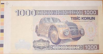 Bankovka 1000 KORUN JAWA 750 (2019) *M.GÁBRIŠ* UNC verze CANCELED !!!