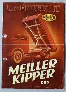 MEILLER KIPPER různé nákladní vozy tovární prospekt (cca 1950) veterán