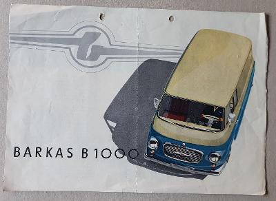 BARKAS B 1000 užitkové vozy tovární prospekt (cca 1960) veterán