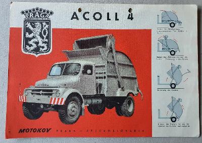 PRAGA S5T ACOLL 4 MOTOKOV nákladní automobil prospekt veterán