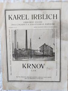 Reklamní katalog chladící zařízení K.Irblich Krnov 1928