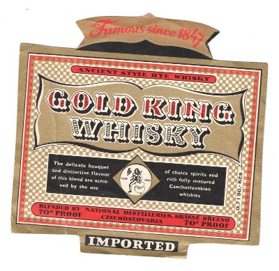 Stará etiketa od likéru KB likér whisky