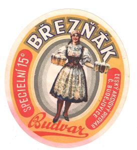 Stará etiketa pivovar Březňák Budějovice