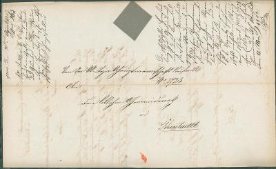 1A117 Dopis r. 1852 - Nové Město  - okresní ředitelství Loco