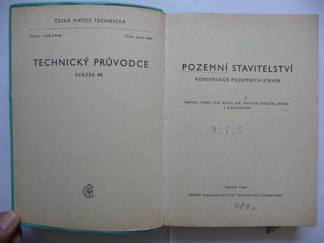 Pozemní stavitelství - Konstrukce pozemních staveb - O. Severin - 1964 - Učebnice