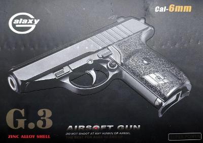 Airsoftová celokovová pistole Galaxy G.3  6mm na plastové kuličky