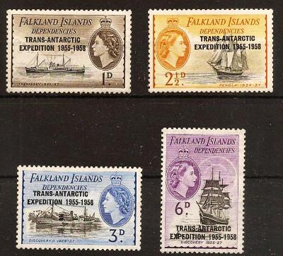 britské Falkland Dependencies 1956 ** Alžbeta II expedícia komplet