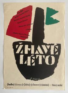 ŽHAVÉ LÉTO - filmový plakát A3 (Sůra, 1968)