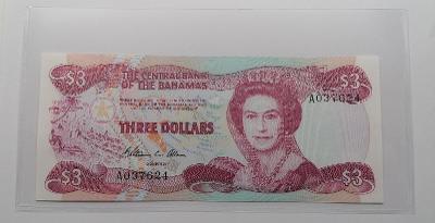3 Dollars 1974 Bahamy, Královna Alžběta II., stav UNC