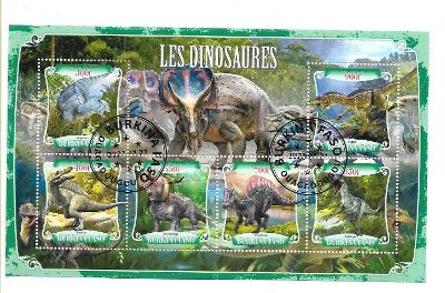 Burkina Faso 2021 - dinosauři - Gryposaurus, Eoraptor, Ouranosaurus...