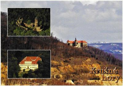 zámek Jezeří - celkový pohled na zámek, okolní památky