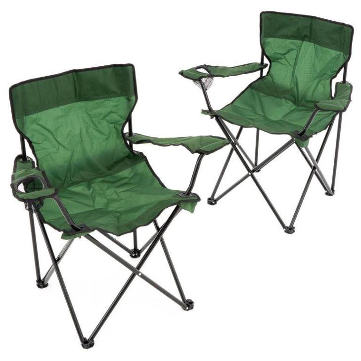 Sada 2 ks skládacích židlí - zelené 68321 - Turistika a cestování