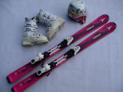 18.Dětské lyže ATOMIC -120cm + boty TECNO 35eu + helma lyžařský set