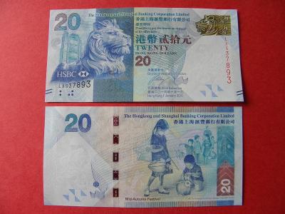 20 Dollars 1.1.2013 Hong Kong-HK a Shanghai Bank - P212b- UNC - /I153/