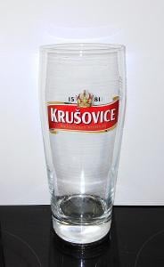 Pivní sklenice 0,5l Krušovice, pohár 