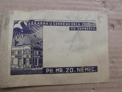 Lékárna u Černého Orla Vamberk- stará obálka