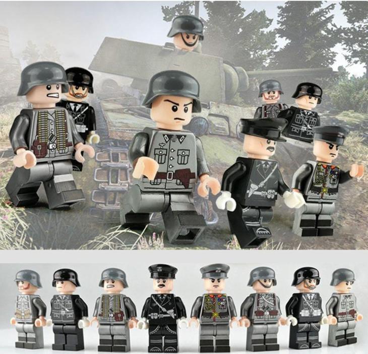 8x Nová Mini Figurka - Německý Voják - doplněk k lego - Hračky