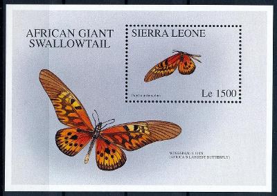 Sierra Leone 1996 **/Mi. Block 305 Aršík , komplet, motýli , /C1/