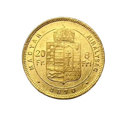 RU  FJI. zlatý 8 zlatník/ 20 frank 1870 GYF Karlovský Bělehrad Vzácný!