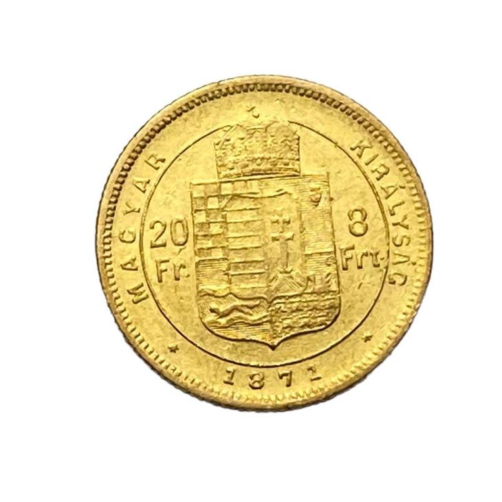 RU  FJI. zlatý 8 zlatník/ 20 frank 1871 GYF Karlovský Bělehrad Vzácný! - Numismatika