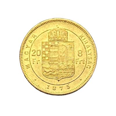 RU  FJI. zlatý 8 zlatník/ 20 frank 1875 K.B. Kremnica !!!