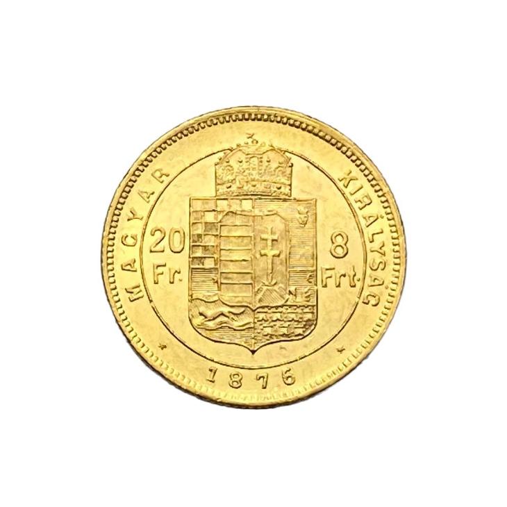 RU  FJI. zlatý 8 zlatník/ 20 frank 1876 K.B. Kremnica !!! - Numismatika