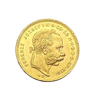 RU FJI. zlatý 8 zlatník/ 20 frank 1877 K.B. Kremnica !!!