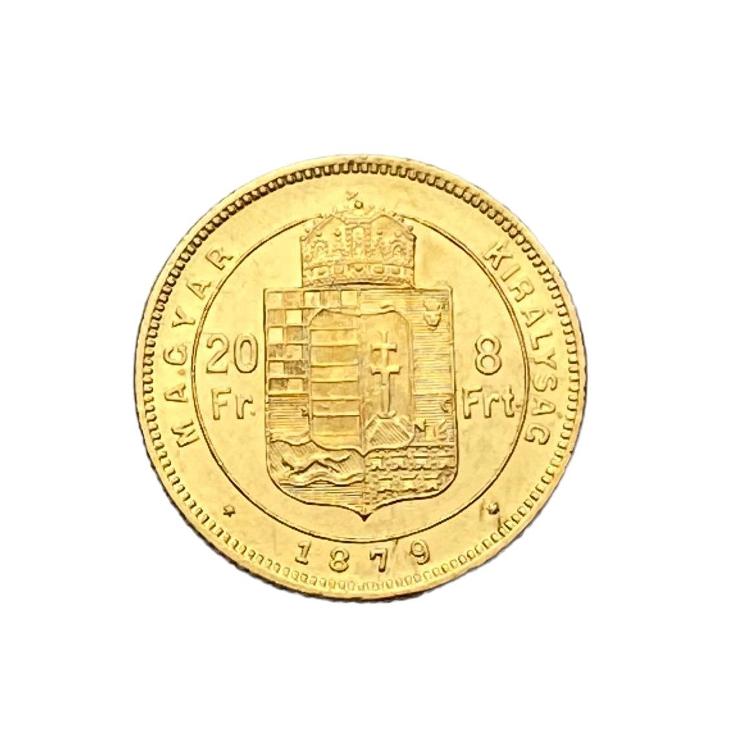 RU FJI. zlatý 8 zlatník/ 20 frank 1879 K.B. Kremnica !!! - Numismatika