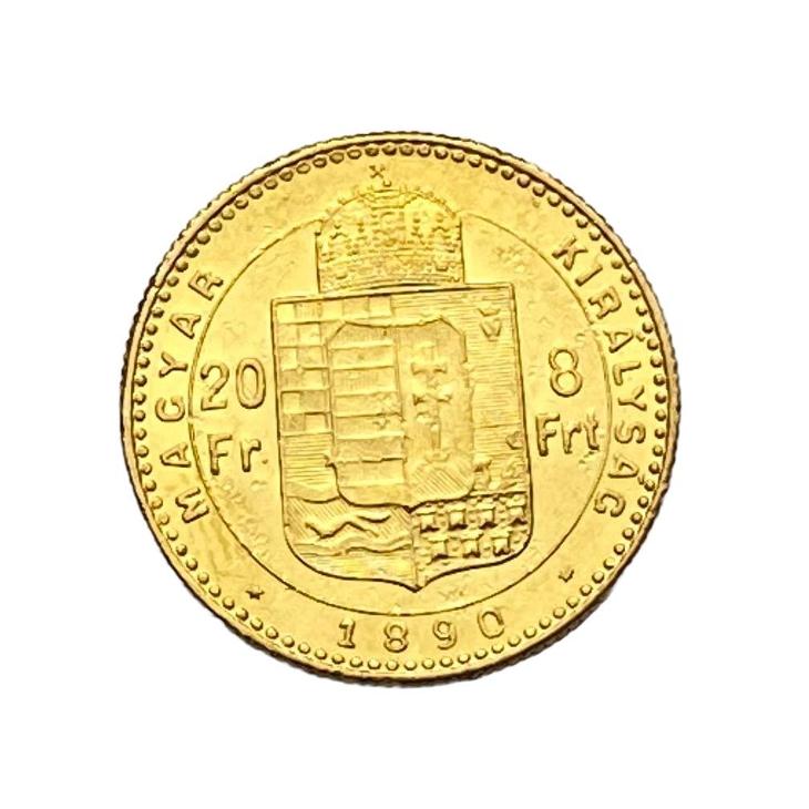 RU FJI. zlatý 8 zlatník/ 20 frank 1890 K.B. Kremnica nový portrét - Numismatika