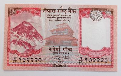 5 Rupees (Nepál) / 2017 / UNC /