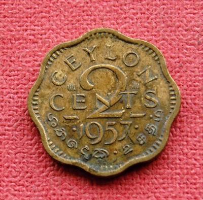 Ceylon - 2 cents 1957