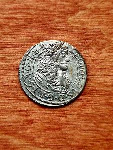 Stříbrný 3krejcar 1688, Leopold I. HALL.
