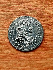 Stříbrný 3krejcar 1675, Leopold I. Hall