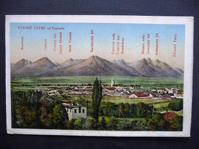 Vysoké Tatry od Popradu, zálepka Štefánik, pěkné