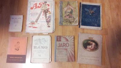 Historické dětské knihy, čítanky - Broučci, Abeceda.... 8ks