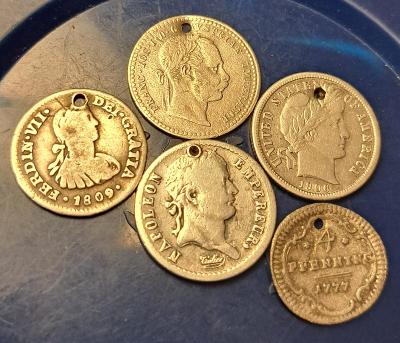 Konvolut ag mincí s dirkou Napoleon Ferdinand VII od 1Kč 