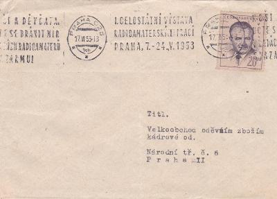 Měnová reforma, Praha, propagační stroj. razítko 17.6.1953, v místě.