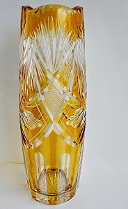 Luxusní velká stará broušená váza 33,5 cm TOP STAV bez poškození!!! 
