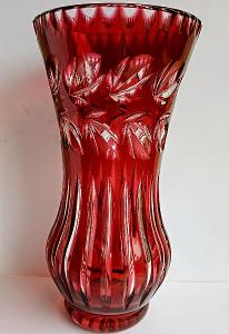 Luxusní velká stará broušená váza 28 cm TOP STAV bez poškození!!! 