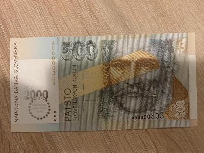 500 SK korun Slovensko BIMILENUIM r.2000
